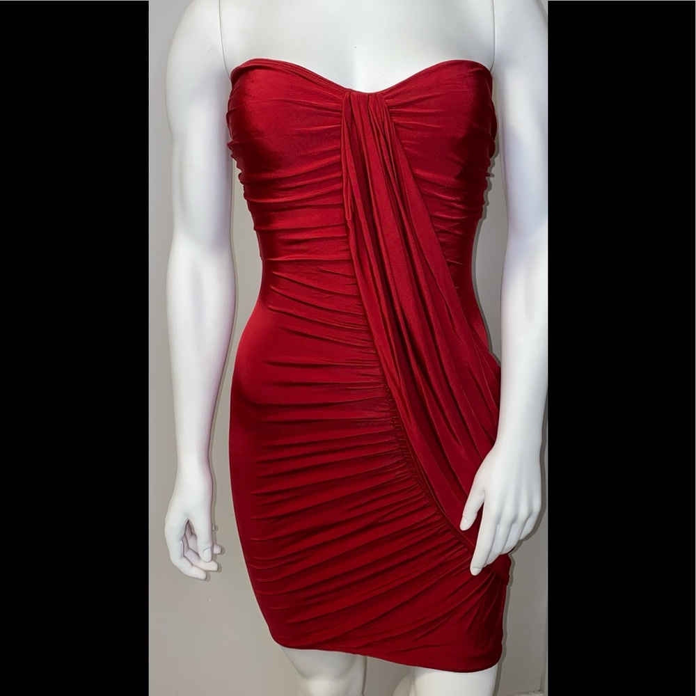 Strapless Red Bebe Size Small Dress